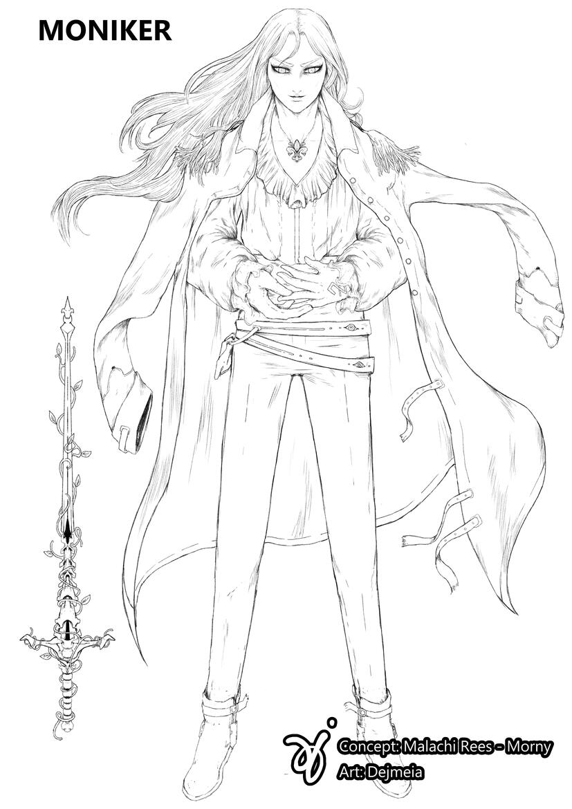 Character design Odin from manga Moniker